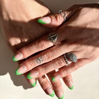 Sea Spa - French tip with gem stones! - Nail Salons Near Me - Huntington Beach, California