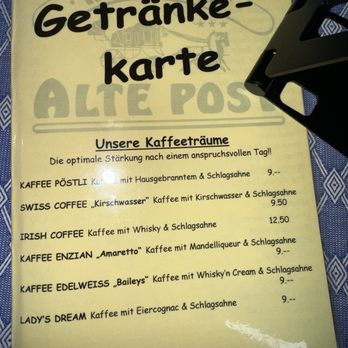 Chalet Hotel Alte Post - Menu - Swiss Food Near Me - Grindelwald, BE
