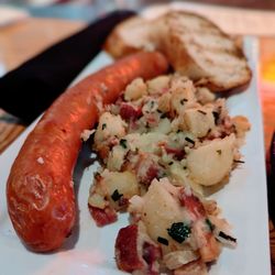Deschutes Brewery Portland Public House - Black Butte Porter Sausage and German potato salad.