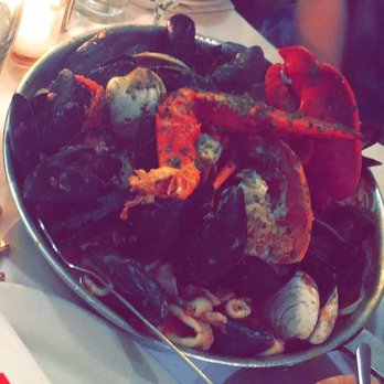 Scales & Shells - Lobster Fra Diavlo is meant for 2. We couldn't even put a dent in it, as this mountain of seafood also comes over a huge bed of linguine. - Seafood Near Me - Newport, Rhode Island