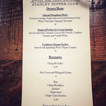 Stanley Supper Club - Sweets menu - Comfort Food Near Me - Stanley, Idaho
