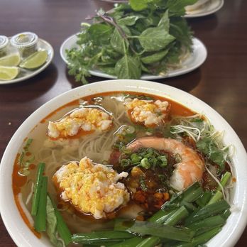 Quan Ba Ky - The B1, on the menu. It's a shrimp dumpling, noodle soup with various greens. - Noodles Near Me - Houston, Texas Quan Ba Ky - The B1, on the menu. It's a shrimp dumpling, noodle soup with various greens. - Noodles Near Me - Houston, Texas