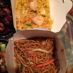 Shrimp fried rice and Veg Lo Mein. So good!
