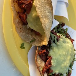 Tacos El Poblano - Al Pator taco and vampiro!
