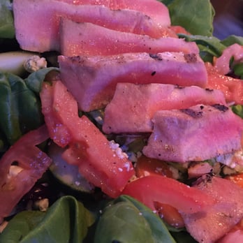 Tavern On The Lock - The hydroponic bib lettuce salad topped with seared tuna. The salad was a winner with chicken.  Tuna? WOW! - American Near Me - Fulton, New York