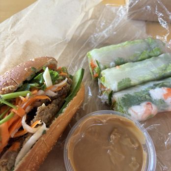 kibi’s Cafe  - Grilled Pork Bahn Mi and Shrimp Spring Roll - Sandwiches Near Me - Walnut Creek, California