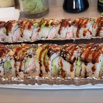Fuji Revolving Sushi Bar - Dragon rolls - Sushi Bars Near Me - Cypress, California Fuji Revolving Sushi Bar - Dragon rolls - Sushi Bars Near Me - Cypress, California