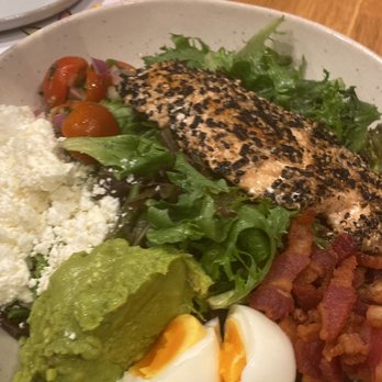 Mahi’ai Table - cob salad with salmon - Cocktail Bars Near Me - Kapolei, Hawaii Mahi’ai Table - cob salad with salmon - Cocktail Bars Near Me - Kapolei, Hawaii