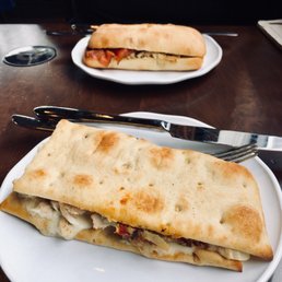Top: chicken & double-smoked bacon panini // Bottom: Chicken Artichoke Panini on Ancient Grain Flatbread Top: chicken & double-smoked bacon panini // Bottom: Chicken Artichoke Panini on Ancient Grain Flatbread