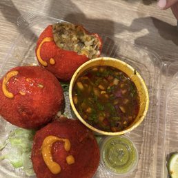 Cheeto bombs!! That orange sauce is hot... in a great way!!