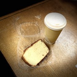 Orange Bakery - Churro Oatmilk latte with one of the delicious loafs