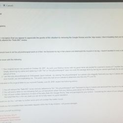 Orthopaedic Sport Institute - Darryl Novotny #1 Never touched the Google or ratemymd reviews. Seems like he has been misinformed.