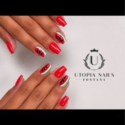 Watermelon summer nails Watermelon summer nails
