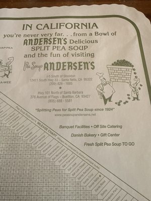 Menu photo 1 Pea Soup Andersen's Restaurant Santa Nella, CA