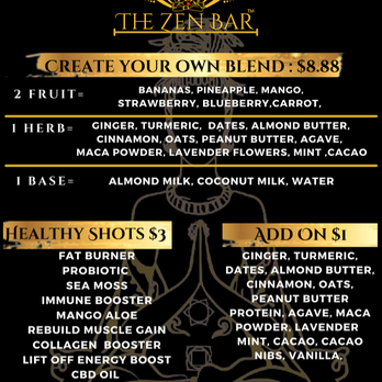 The Zen Bar - Menu - Juice Bars & Smoothies Near Me - Atlanta, Georgia The Zen Bar - Menu - Juice Bars & Smoothies Near Me - Atlanta, Georgia