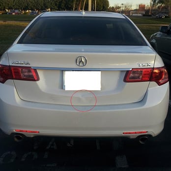 Dents Out Plus - BEFORE picture - Dent in my trunk (2012 Acura TSX) - Windshield Installation & Repair Near Me