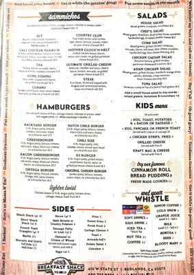 Menu photo 1 Breakfast Shack Redlands, CA Menu photo 1 Breakfast Shack Redlands, CA