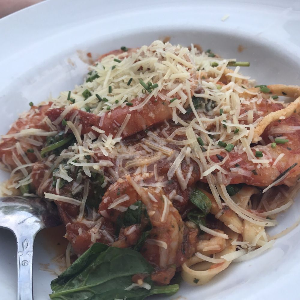 Le Deauville - Pasta of the day with shrimp, fresh basil, and fire roasted tomatoes - French Near Me - Lexington, Kentucky Le Deauville - Pasta of the day with shrimp, fresh basil, and fire roasted tomatoes - French Near Me - Lexington, Kentucky