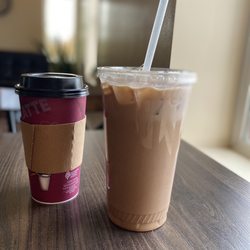 The Haven Coffee House - Latte and iced mocha