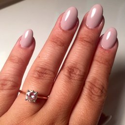 Almond shaped acrylics with gel polish. Love!