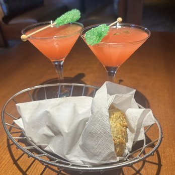 Red Lobster - two cocktails with garnish garnish garnish garnish garnish garnish garn - Seafood Near Me - Aurora, Colorado