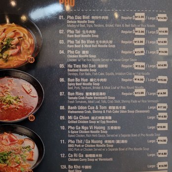 An Chi - Menu as of 4/1/23, p. 1/4  PHO & OTHER NOODLES - Vietnamese Near Me - San Francisco, California