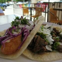 Café Capricho - Baja style cod and pork tacos