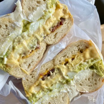 El Bagel - BEC with added cream cheese and avocado, delicioussss!!!! - Bagels Near Me - Miami, Florida