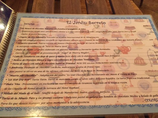 Menu photo 2 El Jardín Secreto Madrid, M Menu photo 2 El Jardín Secreto Madrid, M