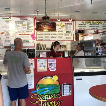 Seneca Farms - Cozy interior with a "red and white" theme. - Ice Cream & Frozen Yogurt Near Me - Penn Yan, New York Seneca Farms - Cozy interior with a "red and white" theme. - Ice Cream & Frozen Yogurt Near Me - Penn Yan, New York