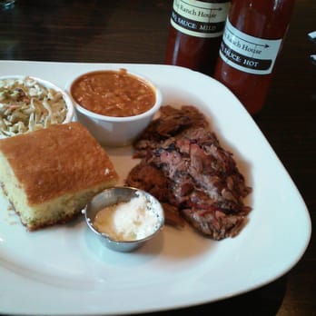 The Ranch House - Brisket plate with cornbread, coleslaw, and baked beans - American Near Me - Santa Fe, New Mexico The Ranch House - Brisket plate with cornbread, coleslaw, and baked beans - American Near Me - Santa Fe, New Mexico