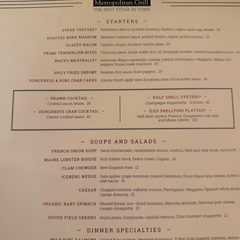Metropolitan Grill - Menu - American Near Me - Seattle, Washington