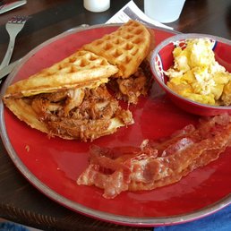 Pulled Pork Waffle Sandwich