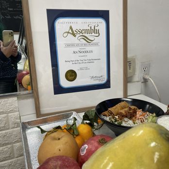 Amaze Noodles - Assembly Notice from Tri Ta recognizing A Noodle for being in the top ten on Yelp! - Asian Fusion Near Me - Los Alamitos, California
