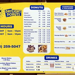 Daylight Donuts - Drive-thru Menu Board