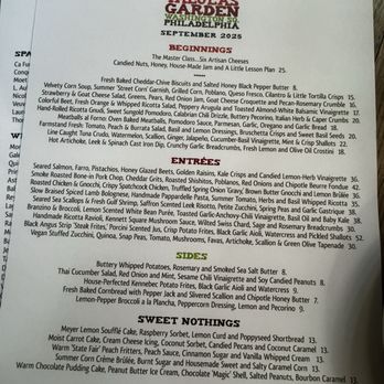 Talula's Garden - Menu - New American Near Me - Philadelphia, Pennsylvania