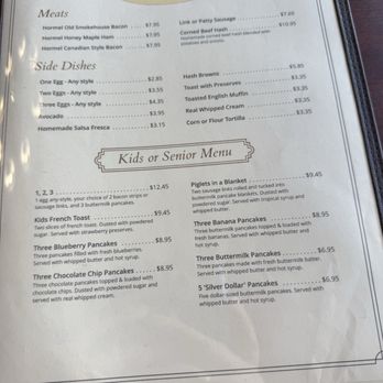 Sunshine Pancake House - Menu as of 03/09/2025 - Breakfast & Brunch Near Me - La Mesa, California