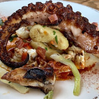 Wood Stack Pizza Kitchen - Metuchen - Charred Octopus appetizer $18 - Pizza Near Me - Metuchen, New Jersey