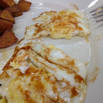 Lucky Cafe - Pretty sure this is not "over medium" - Cafes Near Me - Whitesboro, Texas