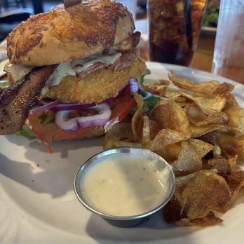 The Fireside Grill - Crispy Chicken Sandwich (club style) - American Near Me - Beaverton, Oregon