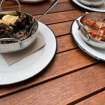 Brava Garden Eatery - Eggplant Meatball (right)
Roasted Brussels (left) - Wine Bars Near Me - Pleasanton, California Brava Garden Eatery - Eggplant Meatball (right)
Roasted Brussels (left) - Wine Bars Near Me - Pleasanton, California
