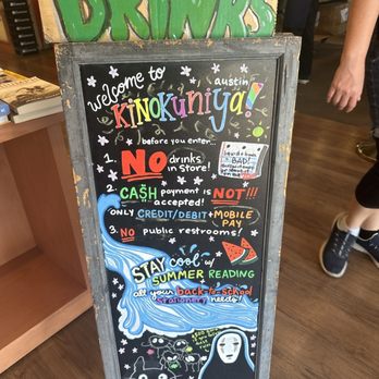 Kinokuniya - No drink sign - Bookstores Near Me - Austin, Texas