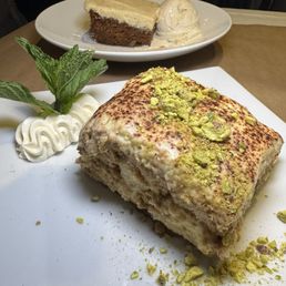 Dessert is served tiramisu & carrot cake. I would go back just for the desserts 10 out of 10.
