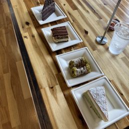 Chocolate Cake, Pistachio Ricotta Cake, Homemade Cannoli, Gelato Chocolate Cake, Pistachio Ricotta Cake, Homemade Cannoli, Gelato