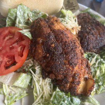 Grouper & Chips - Blackened grouper caesar salad! - Seafood Near Me - Naples, Florida