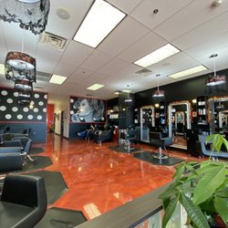 Pin Curlz Parlor - Main styling area. Very spacious, clean and relaxing. Done up for Halloween which was cute!
