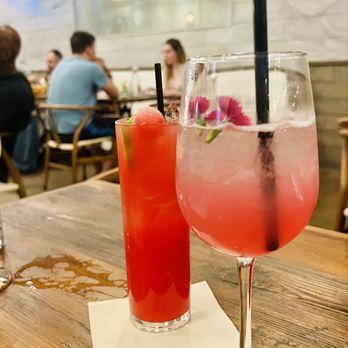 The Ginger Mule - Pink Goddess and Watermelon/Basil + Tequila - Vegan Near Me - Houston, Texas The Ginger Mule - Pink Goddess and Watermelon/Basil + Tequila - Vegan Near Me - Houston, Texas