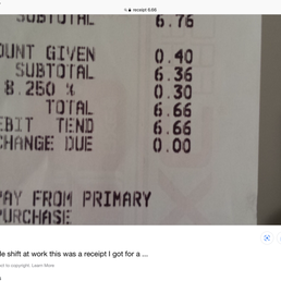Here is the receipt Here is the receipt