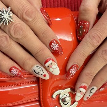 Stellar Nail Spa - Pretty Christmas  nails - Nail Salons Near Me - San Antonio, Texas