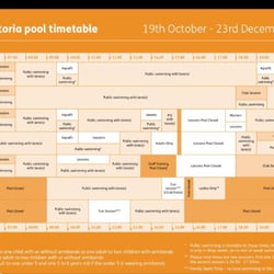 Leith Victoria Swimming Centre - Time table
